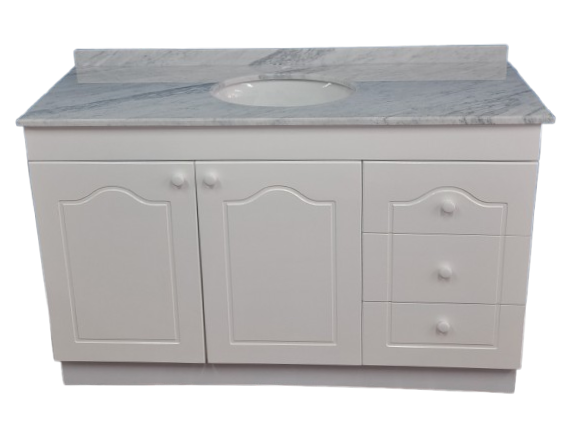 vanitorio recto 1.30 x 50 marmol carrara