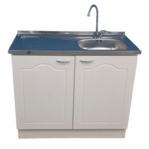 Lavaplatos 1.00 x 50 x 85 con griferia lacado blanco