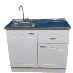 lavaplatos 1.00 x 50 x 85 con griferia lacado blanco con 1 cajon derecho
