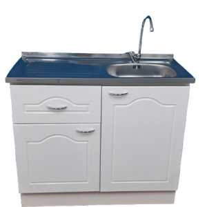 lavaplatos 1.00 x 50 x 85 con griferia lacado blanco con 1 cajon izquierdo