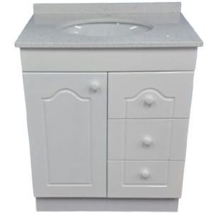Vanitorio recto 70 x50 x 82 con cubierta de cuarzo blanco